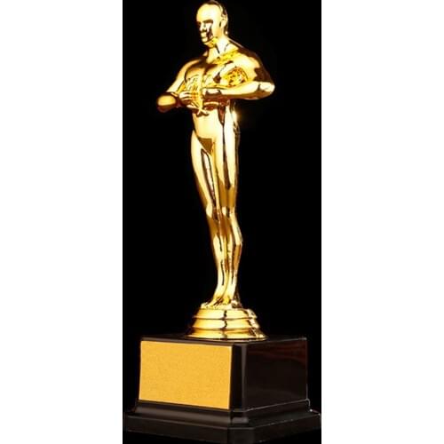 Custom Oscar statue trophy gold-plated team sports competition craft souvenir party 19/22/26cm high