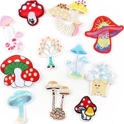 Mushroom Collection Motif Badge Retro Hippy Reggae Mushroom Cute Cartoon Symbol DIY Cap Jacket Backpack Iron on Patch