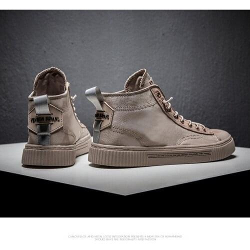 TaoBo Hot Sale High top Casual Shoes for Men Khaki Outdoor Sport Sneaker for Male Size 39-45 Light Weight Anti-Slippery Shoes