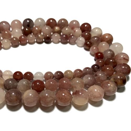 Natural Purple Red Quartz Loose Round Natural Stone Beads For Jewelry Making Spacer Beads DIY Bracelet Handmade Accessories