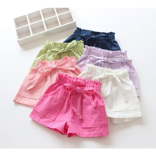 Summer Baby Girls Shorts Fashion Kids Short Pants for Girl Casual Shorts Bowknot Solid Shorts Hot Pants Toddler Children Clothes