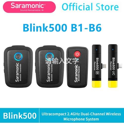 Saramonic Blink500 B1-B6 Wireless Studio Condenser Microphone Lavalier Lapel Interview Microphone for Smartphone DSLR Cameras