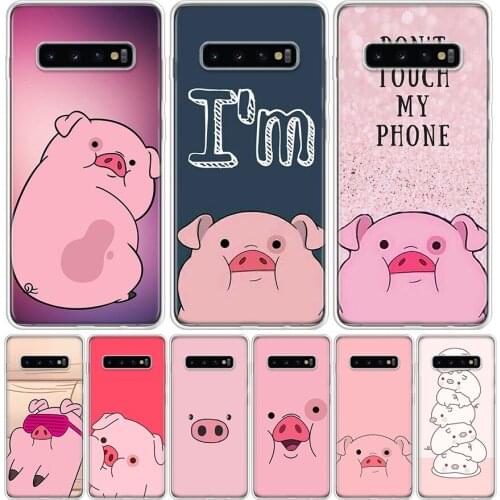 Cute PINK Kawai Pig Cover Phone Case For Samsung Galaxy S10 S20 Ultra Note 10 9 8 S9 S8 J4 J6 J8 + Lite Plus Pro S7 Coque