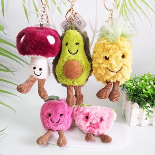 Cute Stylish Exquisite New Cute cartoon avocado fruit plush toy soft doll girl bag car keychain pretty pendant christmase gift