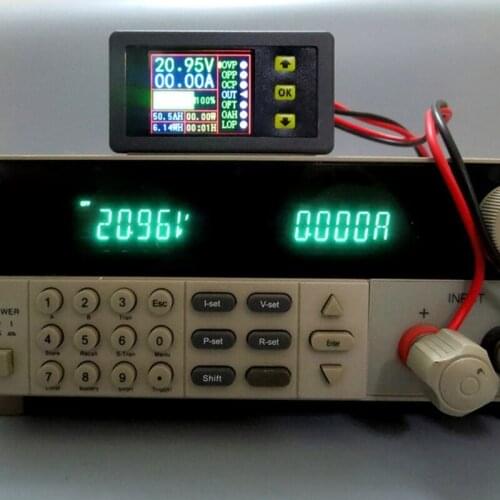 Digital Multimeter Charge-Discharge Battery Tester DC 0-90V 0-20A Volt Amp Meter LCD Color Screen with 20mm Hall Sensor