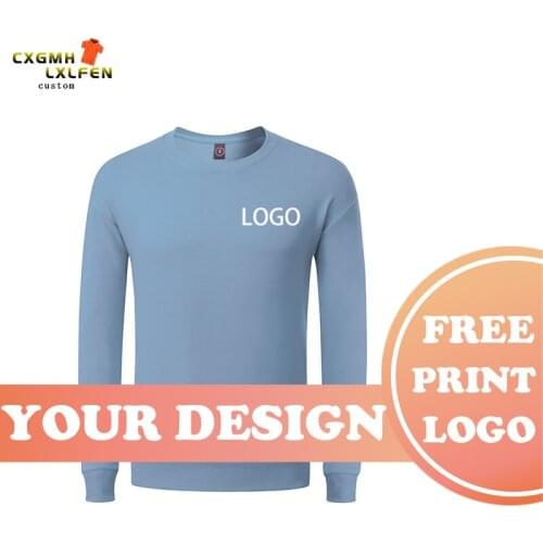 Round neck top mens hoodless pure cotton drop shoulder loose top trend all-match autumn jacket ins autumn DIY customization