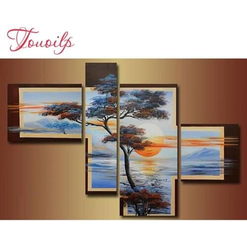 5pcs Forest sunrise multi Full Drill 5D DIY Diamond Painting,diamond Embroidery,Pattern Cross Stitch,home decoration painting