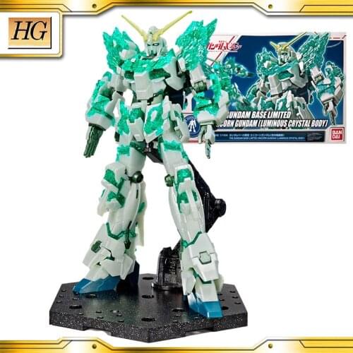 Original BANDAI Gundam HGUC HG 1/144 UNICORN GUNDAM THE GUNDAM BASE LIMITED Anime Action figures collection PVC Model Toys