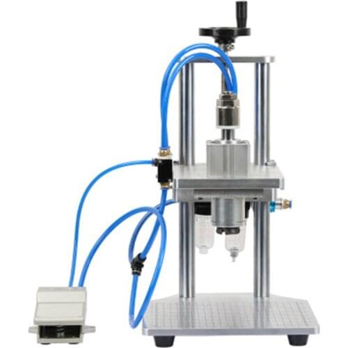 Pneumatic Vial Bottle Capping Machine Semiautomatic Aluminum Cap Ampoule Infusion Bottle Locking Machine Pedal Filling Sealer