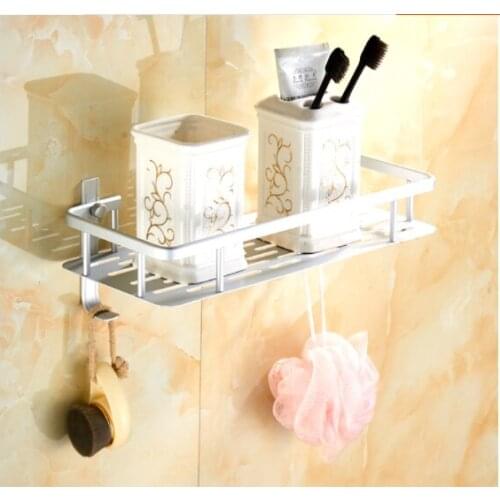 Bathroom Shelf Bath Shower Shelf Bath Shampoo Holder Bathroom Corner shelf Wall Mounted Aluminum Kitchen Storage holder shelf