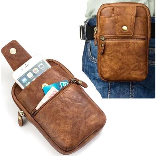 Waistband Hook Loop Belt Clip Leather Phone Case Dual Pouch For Huawei Y7 Prime (2018),Y6 (2018),Mate RS Porsche Design,Mate 8