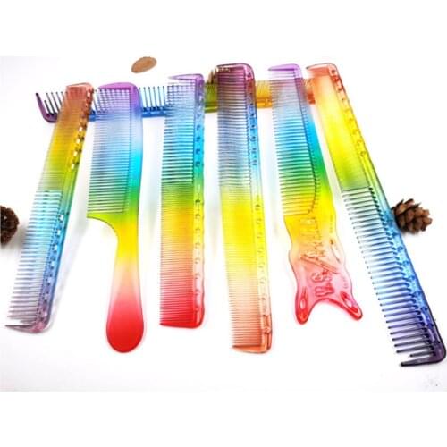 Hair Comb Professional Hair Brushes Rainbow Color Hair Cutting Comb Salon Hairdressing Comb Hair Cutting Styling Tools