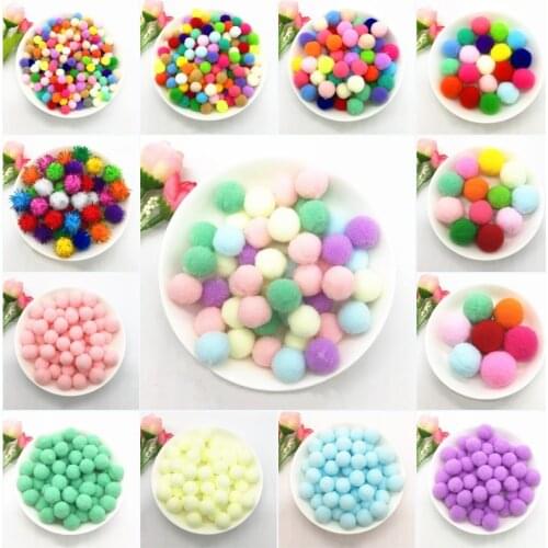 Mini Fluffy Pompom Mixed Color Soft Pom Pom Plush Balls 8 10 15 20 25 30mm Pompon For Wedding Home Decoration DIY Toys Craft 20g