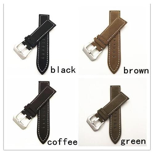 1PCS 18MM 20MM 22MM 24MM PU leather sand leather Imitation leather Watch band watch strap man watch straps A002