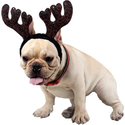 Pets Dog Christmas Antler Headband Shiny Holiday Puppy Supplies Cat Accessories for parties, Halloween, Christmas
