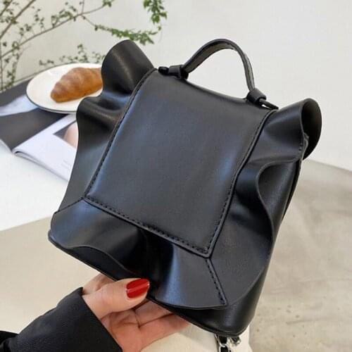 DORANMI Ruffle Backpack For Women 2021 Luxury Brand Designed Mini Rucksacks Female Book Bag Classic Back Bag Mochila SB582