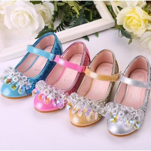 Girls Sequins Sandals 2018 Summer Fashion New Crystal Single Shoes Kids Children Korean Toddler Baby Princess Shoes