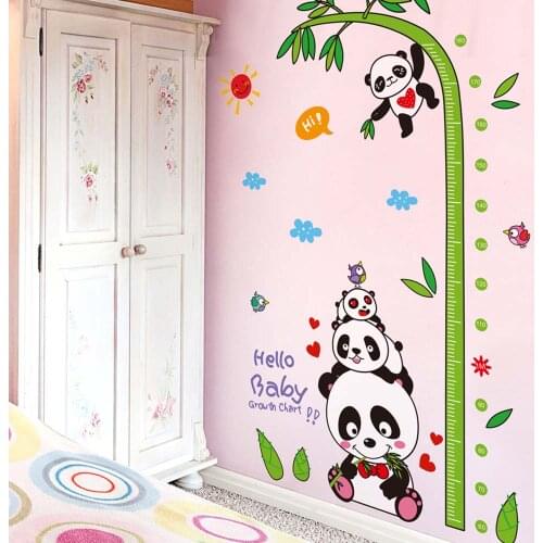 [SHIJUEHEZI] Panda Bamboo Wall Stickers DIY Cartoon Animals Mural Decals for House Kids Room Baby Bedroom Decoration Accessoires