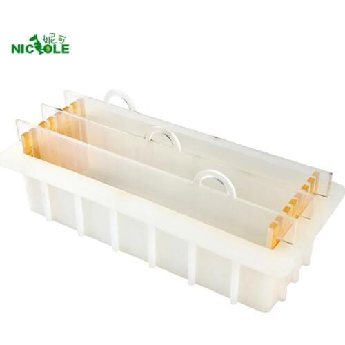 Soap Silicone Mold with Transparent Vertical Acrylic Clapboard White Rectangular Loaf Mould