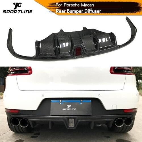 Carbon Fiber Rear Bumper Diffuser Lip Spoiler for Porsche Macan 2014 - 2020 Car Rear Bumper Diffuser Lip Two Styles