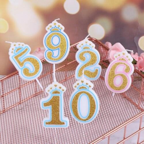 Birthday Candles 1 2 3 4 5 6 7 8 9 0 Gold Kids Birthday Candles for Cake Party Supplies Decoration Cake Candles