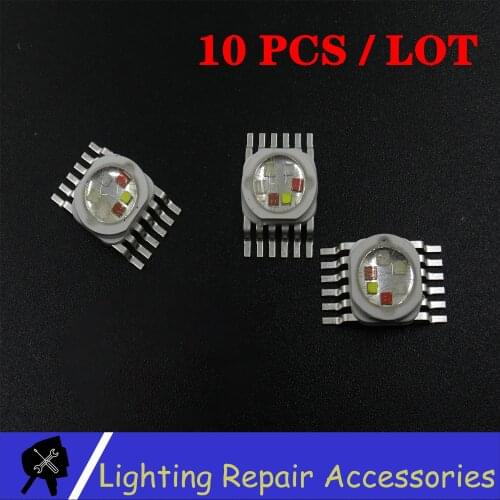 10 pcs/pack 6W 12w 18w RGBWA UV 6 in 1 LED Bead Lamp Source Led Chip RGBWA 5in1 LED Lamp Bead Led light For Led Stage Lighting