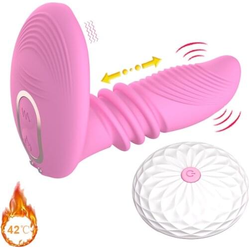 Heating Telescopic Dildo Wearable Vibrator Remote Control G-spot Vibrators Clitoris Stimulator Anal Sex Toys For Adults Woman