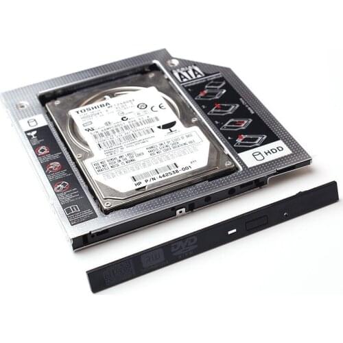 ULT-Best Universal 9.5mm SATA To SATA 2.5" HDD Case SSD Hard Disk Caddy Enclosure Optical DVD Bay Adapter For Laptop Optibay