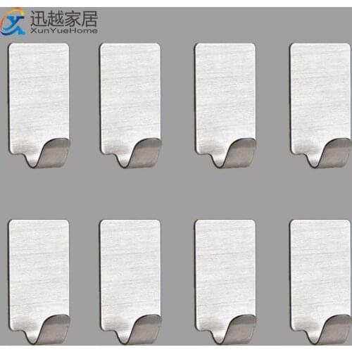 Wall Door Hooks Hanger Shelf Adhesive Robe Hook 304 Stainless Steel Key Bag Storage Hanging Bathroom Towel Holder For Kitchen