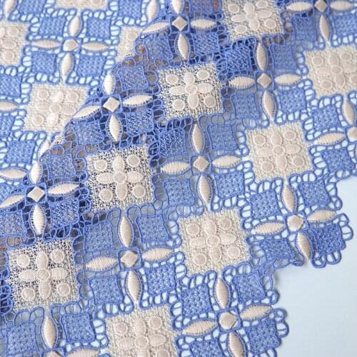 New water soluble hollow lace fabric Water soluble gold thread embroidery tissus dress cheongsam skirt handmade DIY sewing