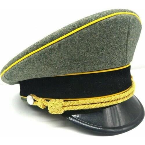 Reproduction WW2 German Elite Military Army Officers Visor Hat Woolen Cap 1943 WWIIMilitary Store 5605101