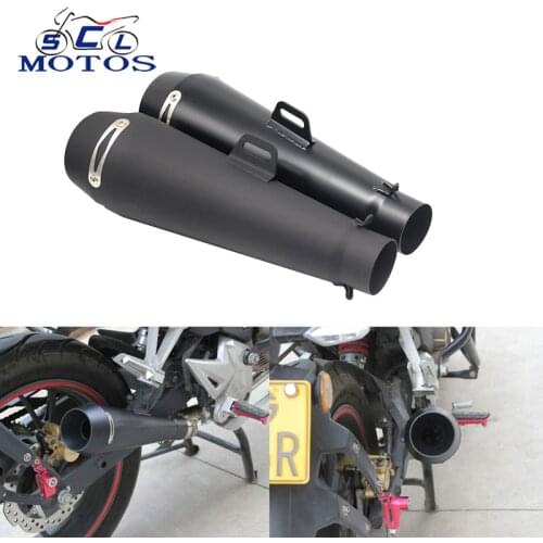 Sclmotos- 51MM Motorcycle Scooter Exhaust Pipe Moto Escape GP Moto Racing For M4 For Most Motocross Dirt Bike Cross ATV Z750 CBR