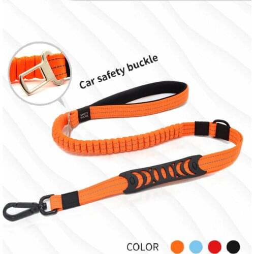 High Quality Pet Supplies Dog Multifunctional Elastic Traction Rope Car Seat Belt Shock Absorption Telescopic