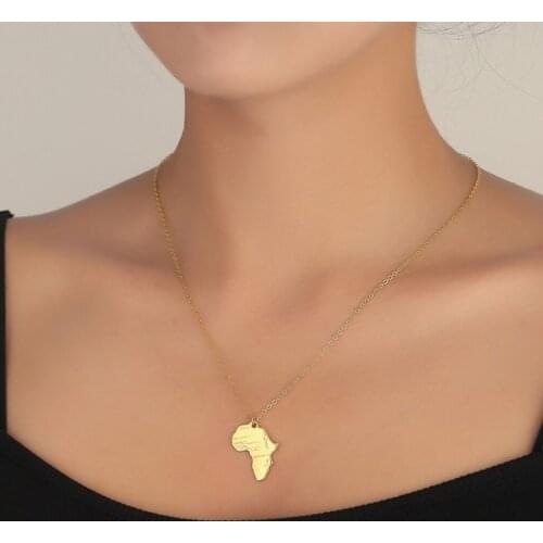 Statement Africa Map Tag Pendant Letter Necklace Rasta Reggae African Afro Map Choker Travel African Gift Charm