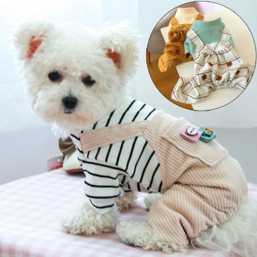 Cute Puppy Cat Dog Pajama Jumpsuit Clothes Winter Warm Pet Costume for Small Dogs Chihuahua Maltese Overalls roupa de cachorro