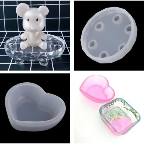 2 Set Silicone Mold for Resin Casting Ornaments Craft Soap Candle Holder DIY, Food Use Grade Material, Reusable, Convenient