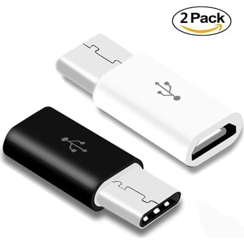 2PCS Type C to Micro USB Android Phone Cable Adapter Charger Converter for Xiaomi Mi 9 Huawei Honor 8x Samsung S10 Type-c Cable