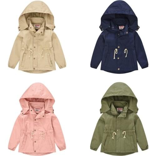 2021 Spring Autumn Jackets for Girl Coat Solid Color Jacket Boyss Windbreaker Jacket Kids Children Outerwear Baby Jacket 3-10Y