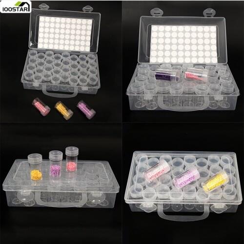 32/64 Grids Plastic Storage Box For Diamond Painting Beads Embroidery Diamond Storage Home Storage Box Diamond Painting Tools