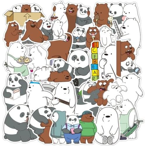 36pcs/pack Cute Cartoon Bear Stickers For Cars Motorcycles Furniture Childrens toys Decal Luggage Skateboards Computers Box Etc