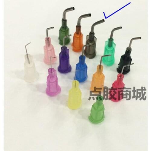 50 Pcs 16gauge 45degree-prebent 1/2-inch stainless steel-shaft luer lock hub Blunt Needle Dispense Tip,Glue Dispensing Needle