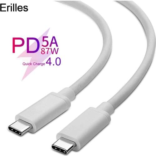 5A 87W USB C to USB Type C Quick Charge 4.0 Cable For Samsung Xiaomi Fast Charging Charge Mobile Phone Transfer Wire Cord Cable