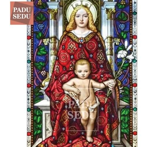 5D Diy Diamond Painting Full Square Virgin Mary Kids Christian Religion Diamond Embroidery Crystal Maternal Love Child Religious
