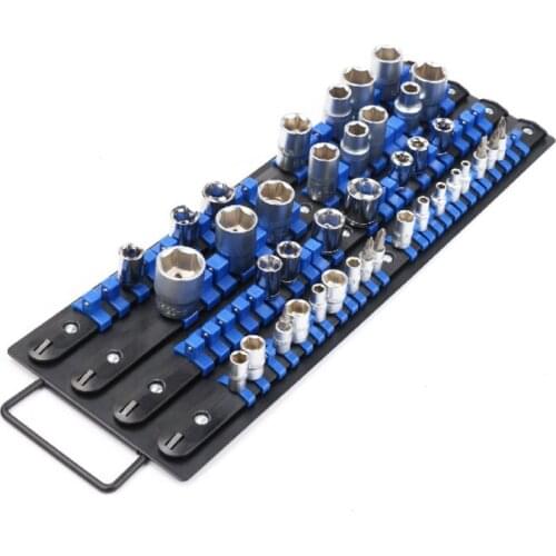 80 pcs Portable Socket Organizer Tray Premium Quality Adjustable Socket Holder Heavy Duty Socket Rail Tool Tray