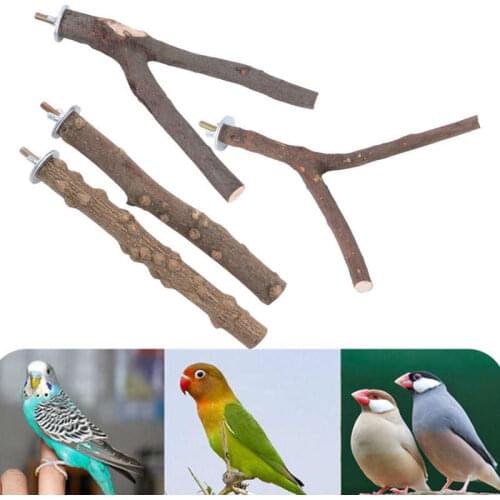 Parrot Standing Stick Pole Pepper Wood Birdcage Paw Climbing Stands Set Pet Bird Cage Accessories Parrot Toys