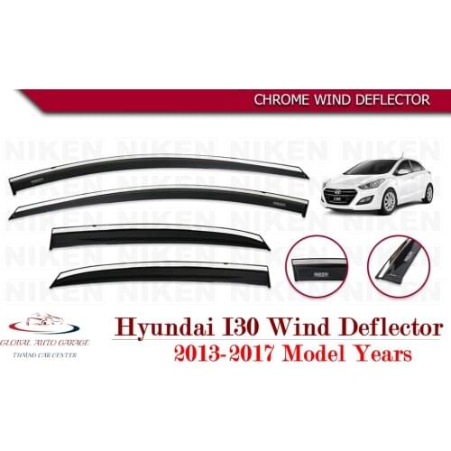 For HYUNDAI I30 Chrome Rain Wind Deflector 2013 2014 2015 2016 2017 2018 2019 2020 2021 Sunshade Curtains Car Windshield Auto