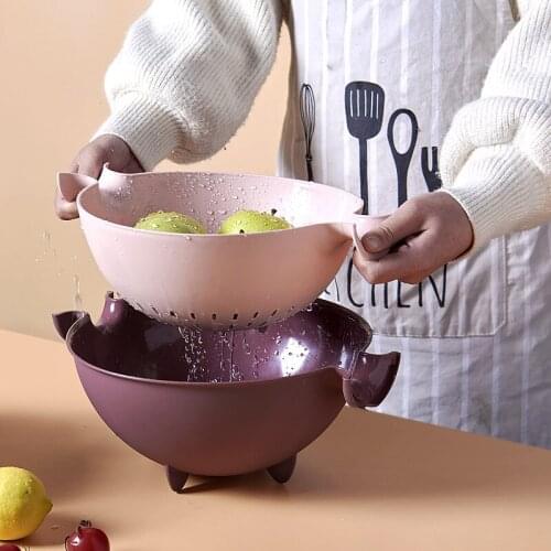 Double Drain Basket Washing Fruit Vegetables Bowl Storage Basket Multi-function Kitchen Home Organization Storage Drain Baske