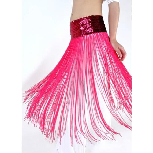 Elastic Sequin Long Tassels Belly Dance Waist Chain,bellydance Costume Waist Decoration Belt Indian Dance Hip Scarf Waistband 9