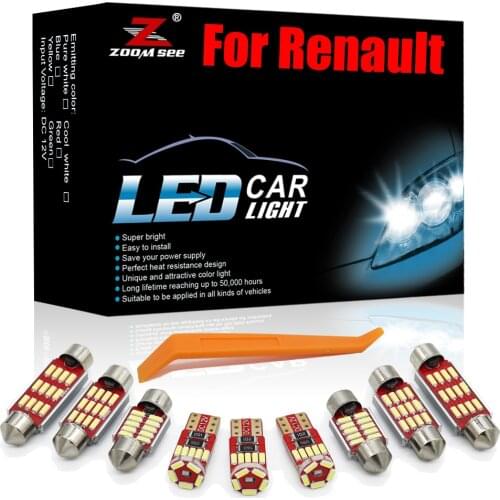 White Canbus LED Indoor For Renault Laguna Clio Megane Grand Scenic Espace 1 2 3 4 CC Kangoo Koleos Captur Kadjar Modus Car Lamp