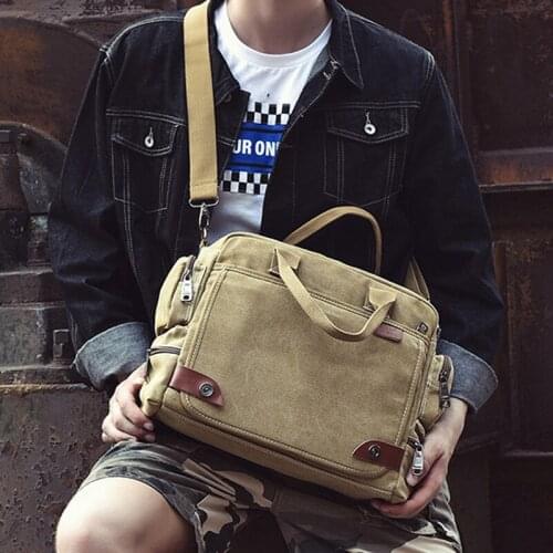 Canvas single shoulder bag mens Crossbody portable leisure horizontal multi-function suitcases and travel bags